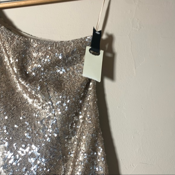 BB Dakota sequin body con one shoulder gold party dress New Year’s Eve NWT sz 8 - Picture 4 of 6
